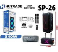 Cassa Amplificata Sp-26 340W Speaker Karaoke Bluetooth Wireless Microfoni