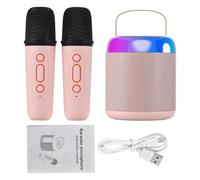 Cassa Audio per Microfono Karaoke, Altoparlante BT Portatile, 2 Microfoni | 5 Effetti Sonori con Cancellazione Voce, Lettura Scheda TF, Tecnologia Anti-Urlo entro 10 cm, Bassa Latenza Sotto 40 ms,