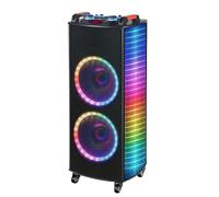 CASSA BLUETOOTH AMPLIFICATA PORTATILE TROLLEY RICARICABILE CON MICROFONO LED 12"