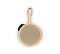 BIGBEN Party - Cassa Bluetooth rotonda con tracolla e effetti luminosi - 15W - Arancione Pastello