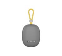 CANYON OnMove 12 - Altoparlante wireless portatile, 5 W, IPX7 impermeabile, Bluetooth 5.3, accoppiamento stereo TWS, 12 ore di riproduzione, ricarica rapida USB-C, batteria da 1200 mAh, grigio
