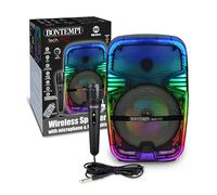 Bontempi | Cassa Luminosa Acustica Wireless con Microfono e Luci RGB, Telecomando, Display, Funzione TWS, 37x24x19.5 cm