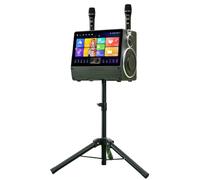 Cassa Bluetooth con Microfono Portatile Piccola Schermo HD da 17 Pollici | 8 Altoparlanti, Audio a 2.0 Canali, HDMI/TF/USB/AUX, per Adulti e Bambini, Perfetto per Feste e Regalo(Stand)