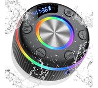 Cassa Bluetooth Doccia, Altoparlante Bluetooth con suono stereo, IPX7 impermeabile Mini Cassa Bluetooth Potente con ventosa,Luce LED Colorate,microfono integrato, speaker bluetooth per Viaggi Doccia