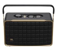 JBL Authentics 300, Smart Home Speaker, Altoparlante Bluetooth Stile Retrò Anni '70 con Griglia Quadrex, Wi-Fi Integrato, Assistente Vocale, AirPlay, Batteria Integrata con 8 h di Autonomia, Nero