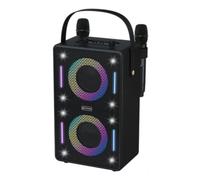 Cassa Bluetooth Karaoke 30W RMS 90 PMPO con Luci RGB 2 Microfoni ricaricabile