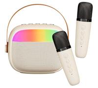 Cassa Bluetooth Portatile con 2 Microfoni Senza Fili, Altoparlante Bluetooth Luci RGB, Altoparlante con Suono Surround Bassi Potenti, Sistema Karaoke Ricarica Rapida Type-C per Casa e Feste All'aperto