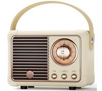 Cassa Bluetooth Portatile Supporto per USB/TF Card/AUX Chiamate in Vivavoce Altoparlante Bluetooth Retrò Idee Regalo per Donna, Amica, Bambina e Bambino Perfetto per decorazioni della camera (Beige)