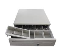 cassa, Cassetto for registratore di cassa for elettronico Scomparto for monete rimovibile Salvadanaio sicuro Grande con serratura a chiave(Bianco)