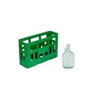 CASSA CESTO CASSA PORTADAME 3 POSTI DAME DAMA DA 5 LITRI LT IN VETRO E PLASTICA cm.60x21x38h