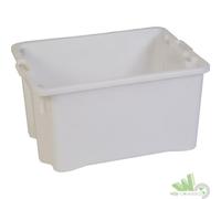 CASSA CHIUSA SOVRAPPONIBILE CASSETTA PER ALIMENTI 58x42x29 CM LT 50 BIANCA