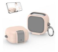Cassa del manicotto per Samsung Buds4 / Buds4Pro Auricolari senza fili Coperchio di protezione per Buds 4 / Buds 4Pro Antiurto Borsette con il supporto del telefono (Pink)