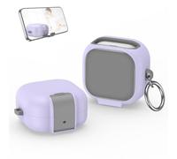Cassa del manicotto per Samsung Buds4 / Buds4Pro Auricolari senza fili Coperchio di protezione per Buds 4 / Buds 4Pro Antiurto Borsette con il supporto del telefono (Purple)