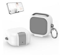 Cassa del manicotto per Samsung Buds4 / Buds4Pro Auricolari senza fili Coperchio di protezione per Buds 4 / Buds 4Pro Antiurto Borsette con il supporto del telefono (White)