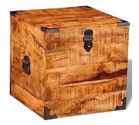 Cassa di Legno Ruvido di Mango Quadrata