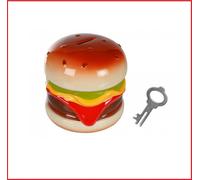 Cassa Di Risparmio In Ceramica Hamburger Fast Food Decorazione 14x13cm