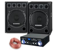 Cassa DJ PA Sistema Completo Cable Amplificatore Bluetooth EQ USB Mp3 SD 1600W