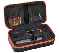 Cassa microfono wireless JBL, borsa da viaggio Dual Mic, adattatore, batteria AA nera (solo scatola), Nero