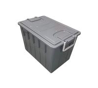 Cassa multiuso - con coperchio e manici - 58 x 38 x 38 cm - 60 L - PP - grigio s