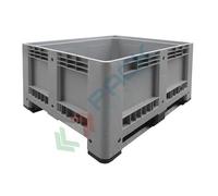 Cassa pallet in plastica (HDPE) 2 traverse, Mis. 1200 L x 1000 P x 580 H mm, portata 320 Kg, volume 400 Lt