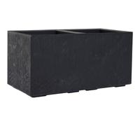 Cassa Per Piante Blumenkasten FARO STONE Nera 40×80×40 Cm Con Ruote E Tappi