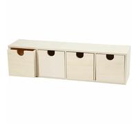 Cassa Portagioie In Legno Con 4 Cassetti 9cm x 35cm Scatola Storage