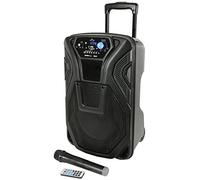 Cassa Portatile QTX BUSKER-10 60W con Microfono Wireless, Bluetooth, Batteria Ricaricabile, Speaker 10” Karaoke DJ con Trolley