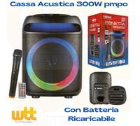 Cassa amplificata bluetooth portatile karaoke attiva professionale con microfono