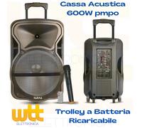 KARMA ABISSO CASSA PORTATILE 12'' 500W CON RADIOMIC. USB MP3 BT