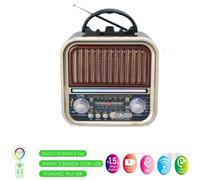 CASSA SPEAKER BLUETOOTH V5.3 PORTATILE RETRO' VINTAGE USB AM FM RADIO 5W AS05956