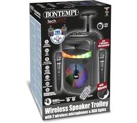 Cassa Trolley Acustica Wireless con 2 Microfoni Senza Filo, Luci RGB, Telecom...