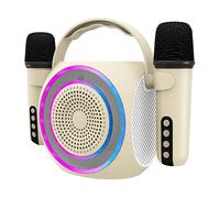 Celly, Speaker Wireless con Due Microfoni e Luci RGB, Microfono Bluetooth con Conessione Fino a 10 Metri, Uscita da 5W per un Suono Chiaro e Potente,per Cantare e Riprodurre Musica allo Stesso Tempo