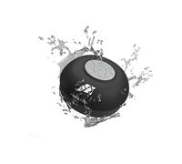 Music Hero Speaker 3W con Ventosa, Tasti per Musica e chiamate, Microfono Integrato e Vivavoce, protetto dall'acqua per utilizzo in Doccia, Bagno, Piscina e Cucina, Colore Nero