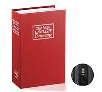 Cassaforte a libro con lucchetto a combinazione - Parrency Home Dizionario Diversion metallo cassaforte 9 1/2" x 6" x 1 1/3" Black Medium, SBH-M001, rosso