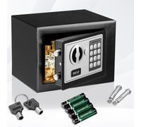 Bakaji Cassaforte a Muro Numerica Digitale 23 x 17 x 17 cm Cassetta di Sicurezza Elettronica da armadio Casa Albergo Hotel Safe + 4 x AA Batterie e Chiavi di Emergenza (Nero)
