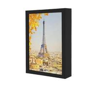 Cassaforte a Muro - Supporto da Parete in Legno con Design Cornice Portafoto - Scatola Portaoggetti - per Gioielli Contanti Sicurezza Casa