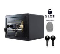 Cassaforte Biometrica Blindata Impronta Digitale 25x35x25 cm Acciaio Nera