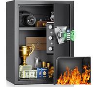 Cassaforte, BlackSmith Safe per la casa grande 35x31x50 cm, cassaforte di sicurezza digitale con impronta digitale biometrica e doppio avviso, borsa ignifuga, cassaforte da parete per ufficio hotel