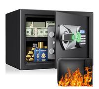 Cassaforte, BlackSmith Safe per la casa piccola 35x25x25 cm, cassaforte di sicurezza digitale con impronta digitale biometrica e doppio avviso, borsa ignifuga, cassaforte da parete per ufficio e hotel