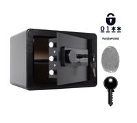 Cassaforte Blindata Biometrica Impronta Digitale Codice e Chiavi 25x35x25 cm