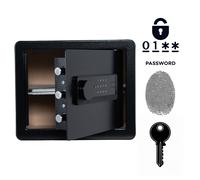 Cassaforte Blindata Biometrica Impronta Digitale e Codice 30x35x30 cm Nero