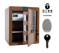 Cassaforte Blindata Biometrica Impronta Digitale e Codice 45x38x32 cm Marrone