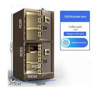 Cassaforte Cassetta di sicurezza alta 1,2 m, antifurto for la casa, con piccola impronta digitale, password, doppia porta, for ufficio, hotel, cassaforte interamente in acciaio(B type coffee gold)