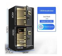 Cassaforte Cassetta di sicurezza alta 1,2 m, antifurto for la casa, con piccola impronta digitale, password, doppia porta, for ufficio, hotel, cassaforte interamente in acciaio(B type jazz black)