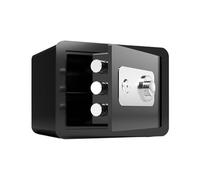 Cassaforte Cassetta di sicurezza for ufficio for oggetti valore da 30 cm sul comodino casa con password for impronte digitali, cassaforte for hotel(Nero)
