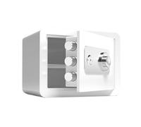 Cassaforte Cassetta di sicurezza for ufficio for oggetti valore da 30 cm sul comodino casa con password for impronte digitali, cassaforte for hotel(Bianco)