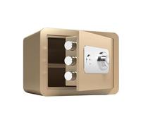 Cassaforte Cassetta di sicurezza for ufficio for oggetti valore da 30 cm sul comodino casa con password for impronte digitali, cassaforte for hotel(Gold)