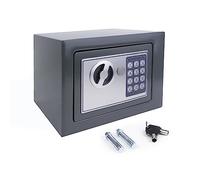 Cassaforte da parete con 2 chiavi e serratura elettronica, ignifuga, impermeabile, cassaforte elettronica, in acciaio inox, cassaforte per negozio, contanti, denaro, gioielli, oggetti di valore, 4,6