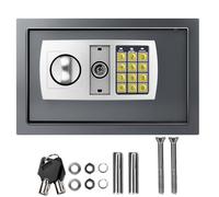 Cassaforte da parete con 2 chiavi e serratura elettronica, ignifuga, impermeabile, cassaforte elettronica, in acciaio inox, cassaforte per negozio, contanti, denaro, gioielli, oggetti di valore, 8,5