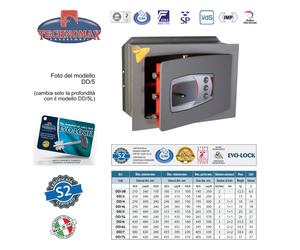 CASSAFORTE DD/5 34X46X20 HxLxP CHIAVE DOPPIA MAPPA + COMBINATORE TECHNOMAX DD